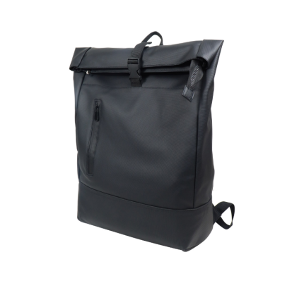 Раница с Rolltop закопчаване, едно отделение, подсилени гръб и дръжки, вътрешни и външни джобове BCKP-117-ЧЕРЕН
